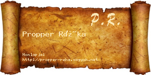 Propper Réka névjegykártya
